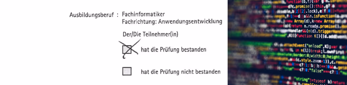 Prüfung zum Fachinformatiker bestanden - Externenprüfung