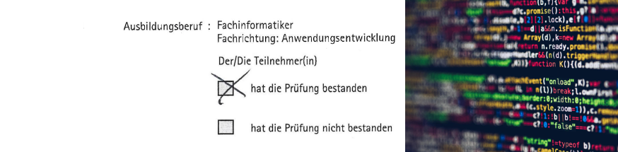 Prüfung zum Fachinformatiker bestanden - Externenprüfung